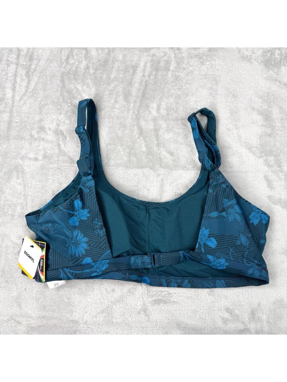 Lole Wave Bikini Top XL Blue Floral Sports Bra Style Swimwear NWT Beach Summer - Picture 2 of 12